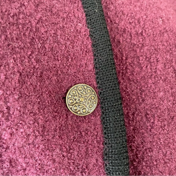 Vintage 100% Wool Principles Round Neck Blazer Jacket Purple Plum Button Down - Picture 5 of 8